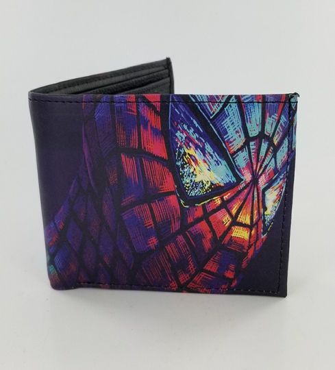 Superhero Leather Bifold Wallet - Genuine Comic Book Design with Laser Printing