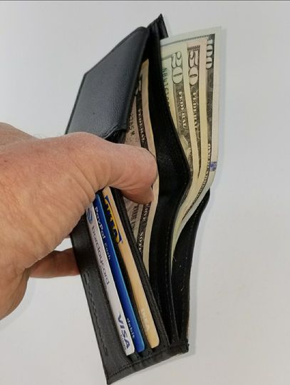 Genuine Handmade Space Guardians Leather Bifold EDC Wallet,Unique Gifts,Birthday Presents.Fully Laserprinted