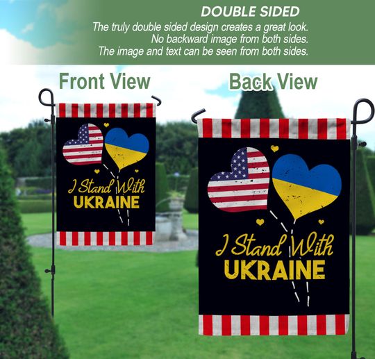 I Stand With Ukraine House Flag