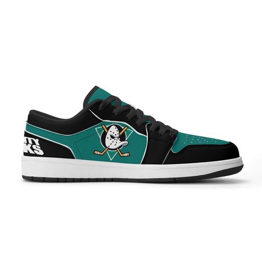 Mighty Ducks Low Top Sneakers, NHL Fan Shoes, Gift for Hockey Lovers