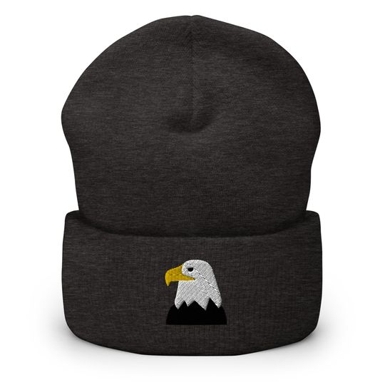 Eagle beanie, embroidered unisex Cuffed Beanie, eagle hat, eagle gifts for eagle lovers.