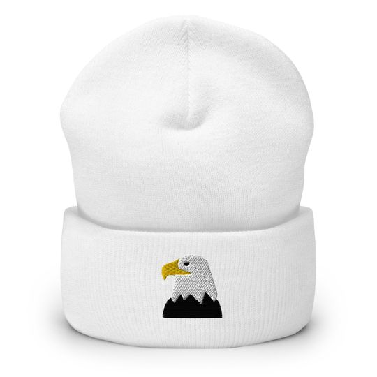Eagle beanie, embroidered unisex Cuffed Beanie, eagle hat, eagle gifts for eagle lovers.