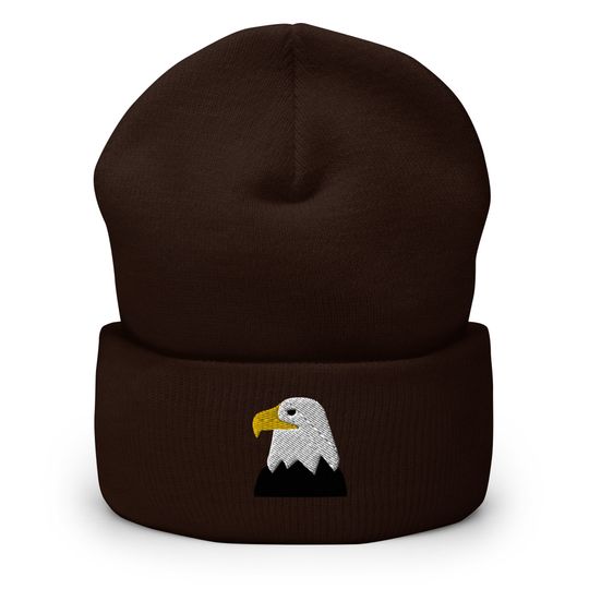 Eagle beanie, embroidered unisex Cuffed Beanie, eagle hat, eagle gifts for eagle lovers.