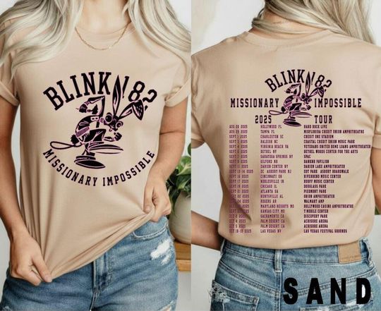 B182 Missionary Impossible T-Shirt, 2025 Tour Tee, Pop Punk Band Merch, Unisex Concert Apparel, B182 2025 Concert Shirt
