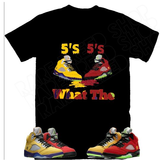 Jordan 5 What The Shirt- Sneaker Tee- Retro 5 "What The" Tee- Shoe