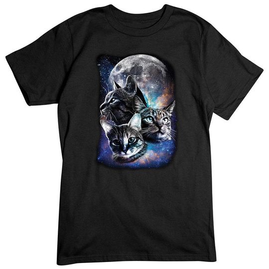 Space Cat Moon T-Shirt, Galaxy Cat Tee