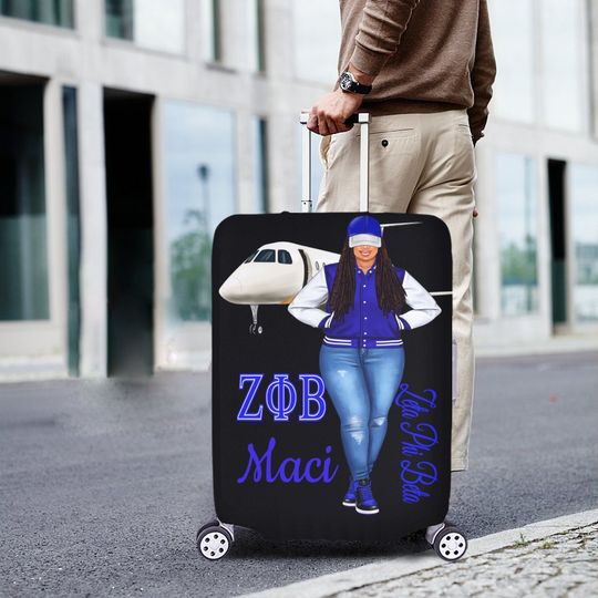 Personalized Luggage Cover, Black Girl, African American