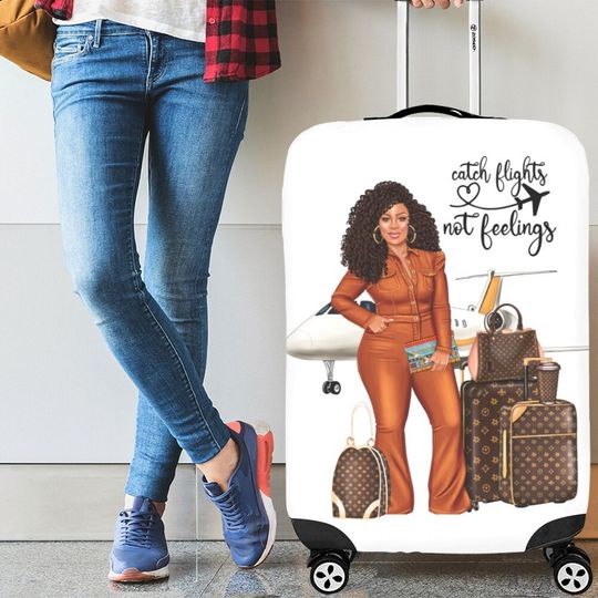 PERSONALIZED Catch Flights not Feelings Luggage Cover