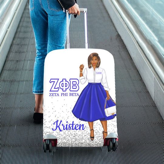 Personalized Luggage Cover, Black Girl, African American