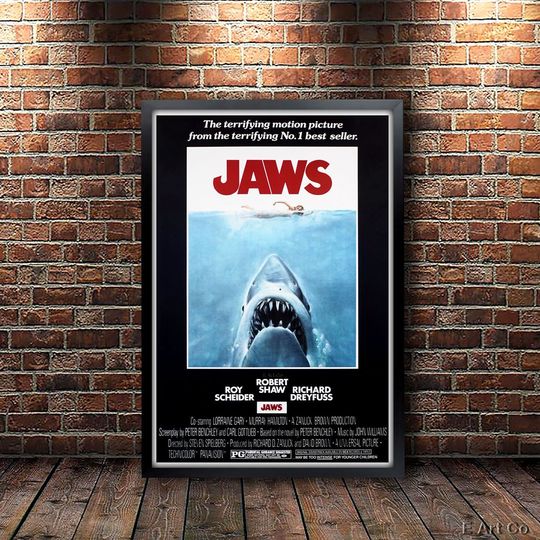 Jaws Movie Poster Framed