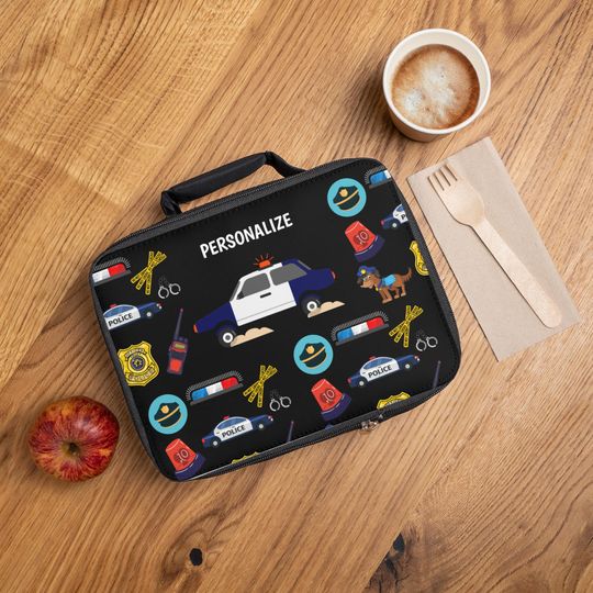 Personalized Police Lunch Bag, Back to School Lunch bag