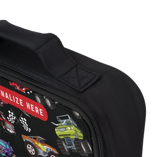 Personalized Monster Trucks Lunch Bag, Back to School Lunch bag