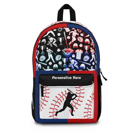Kids personalized baseball theme 2 Backpack \ back to School backpack