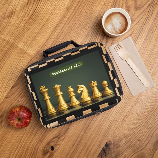 Personalizes Chess Player Lunch Bag, Back to School Lunch bag