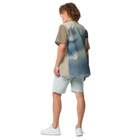 Nautical Resort Shirt | Beach Scene, Lighthouse & Anchor