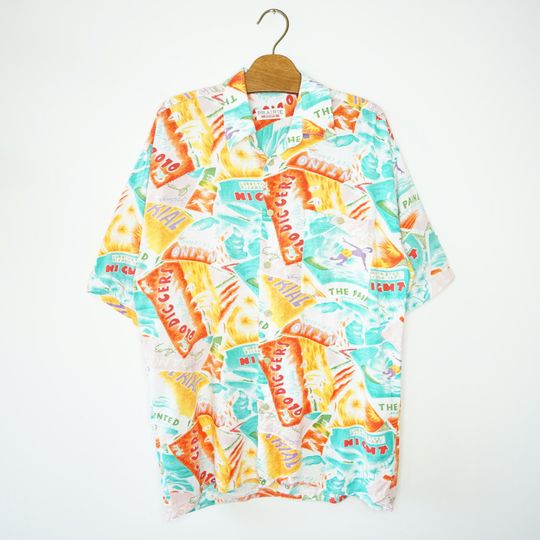 Vintage hawaiian Shirt size L colourful hawaii shirt