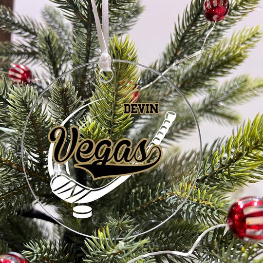 Personalized Hockey Sports Team Acrylic Ornament - Christmas Hanging Keepsake