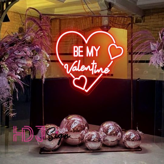 Be My Valentine Neon Sign, Valentinw Gift, Home Decor