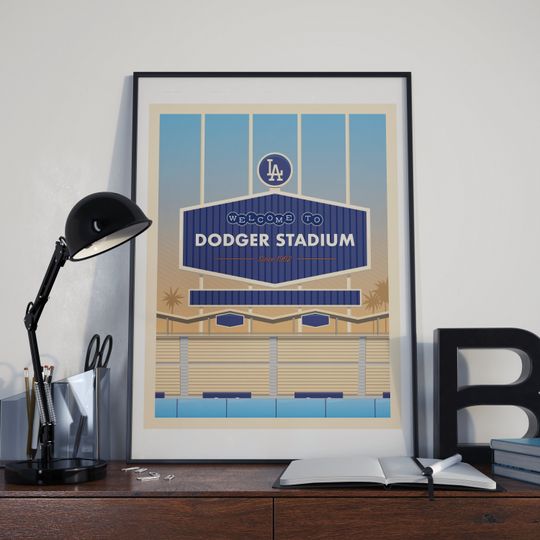Dodger Stadium - Baseball Stadium Art Series- Art Print