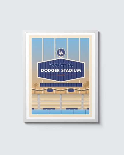 Dodger Stadium - Baseball Stadium Art Series- Art Print