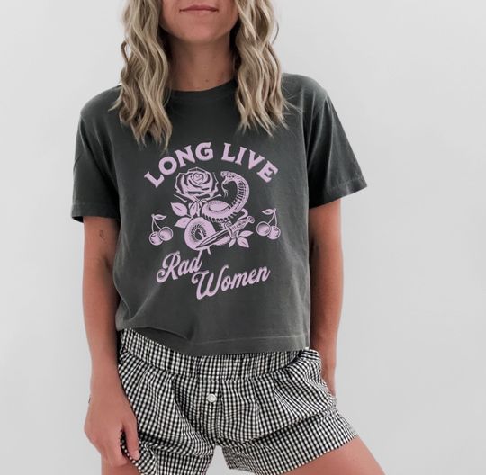 Women's Rights Crop Tee - Feminist Graphic Vintage T-Shirt