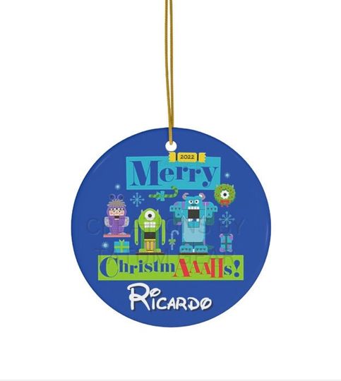 Disney Christmas Ornament - Personalized with Name - Merry Christmas