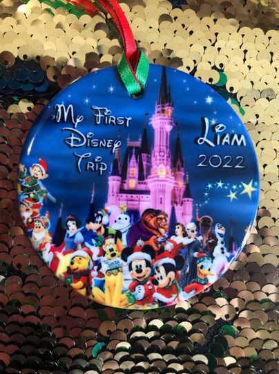 Christmas 2022 Custom Disney ornament, My first Disney Trip 2022