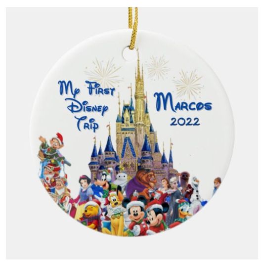 Christmas 2022 Custom Disney ornament, My first Disney Trip 2022 Ornament