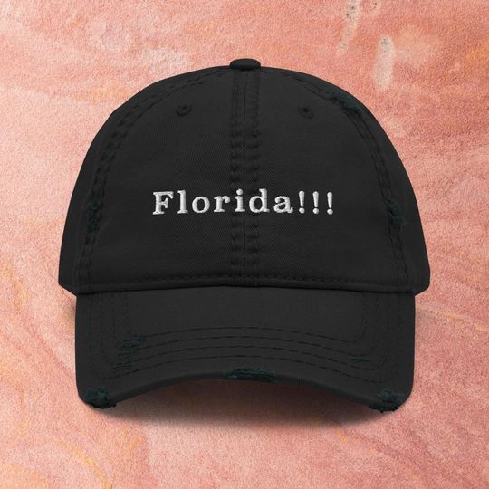 Taylorr Swifts Inspired Florida!!! Embroidered Distressed Dad Hat