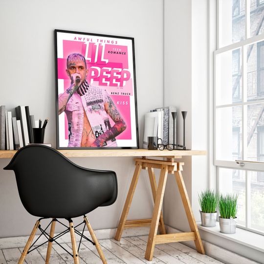 Lil Peep Poster Print [Pink] with Customisable Song Titles