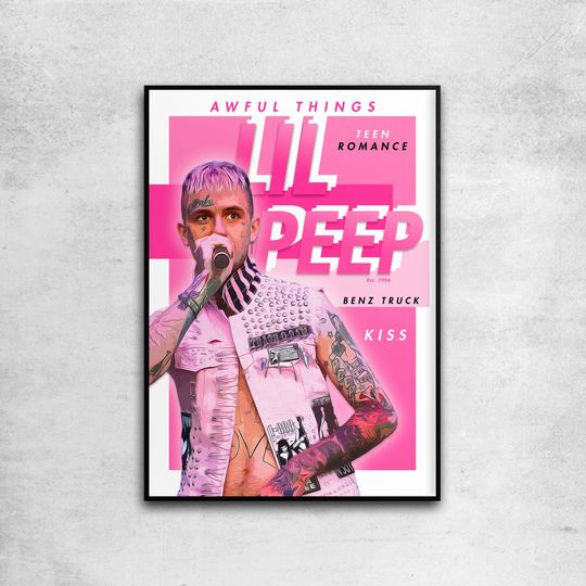 Lil Peep Poster Print [Pink] with Customisable Song Titles
