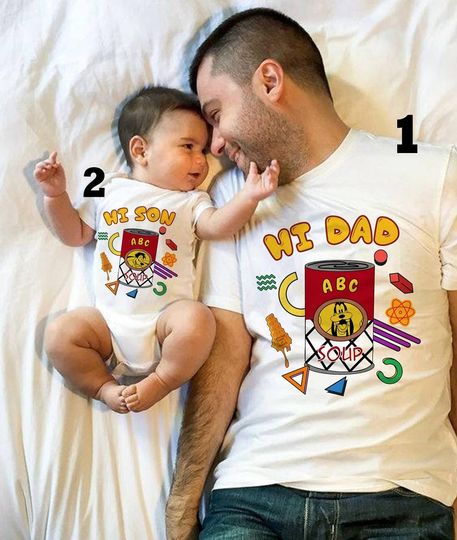 Retro 90'S Max Goof And Goofy Shirt, Hi Dad Soup Shirt, Hi Son Soup Shirt, Dad And Son Matching Shirt, Father's Day Shirt, Family Trip Shirt