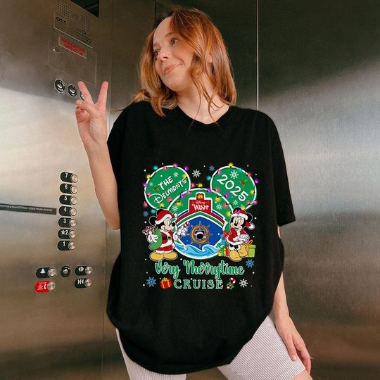 Custom Disneyland Very Merrytime Cruise 2025 Shirt, Mickey And Minnie Christmas Cruise Tee, Disneyland Wish Verry Merry Party