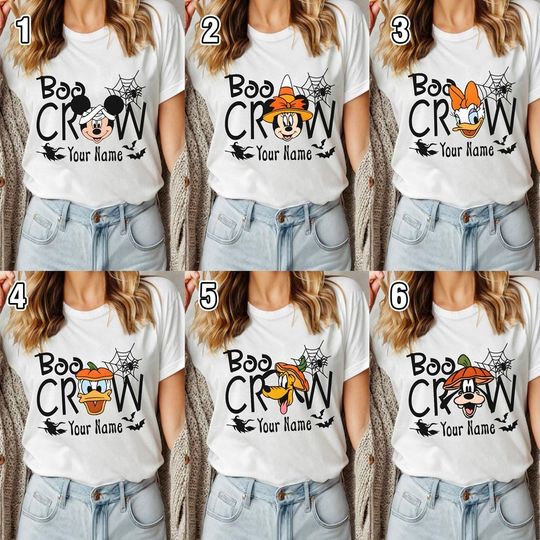 Personalized Mickey And Friends Boo Crew Shirt, Boo Crew Pumpkin Shirt, Mickey's Not So Scary Halloween Shirt, Spooky Season