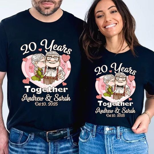 Custom Anniversary Matching Shirt, Carl And Ellie Couples Matching Shirt, Up Movie Disneyland Shirt, Disneyland Honeymoon Vacation Shirt