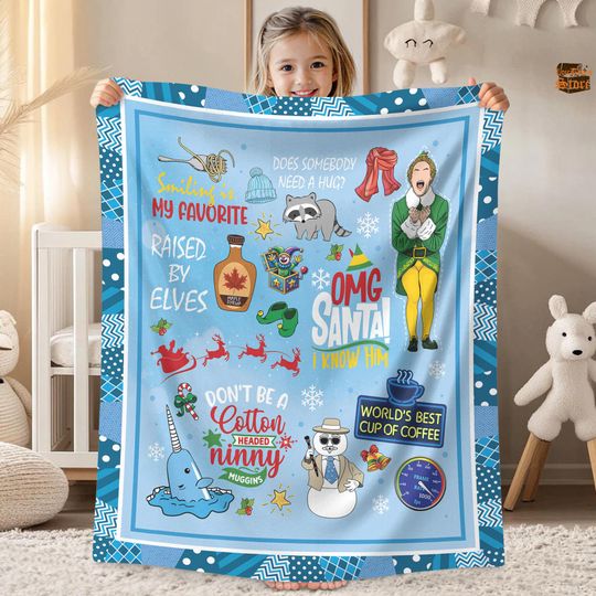 Buddy The Elf Christmas Blanket, Elf Christmas Blanket