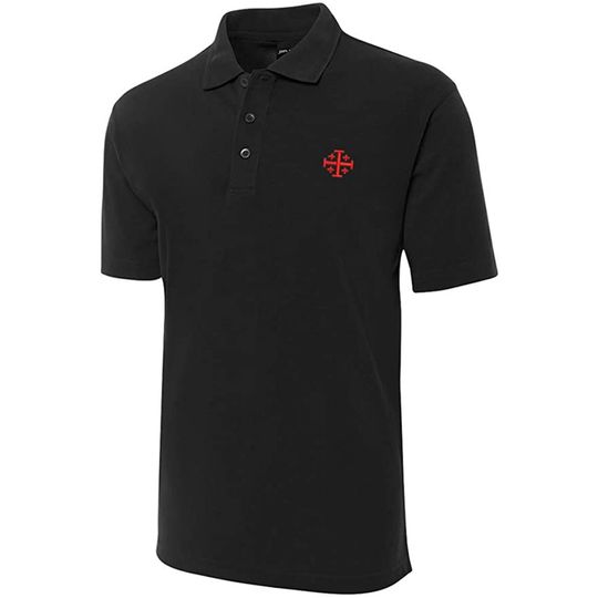 Jesus Christian Cross God Embroidered Short Sleeve Polo Shirts Classic Embroidery Men's Polo Shirt