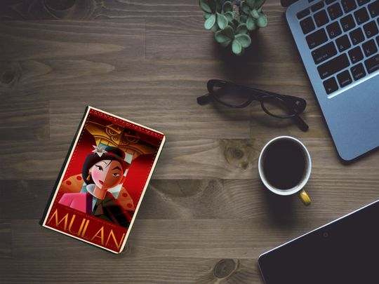 Personalised Disney Mulan Warrior Adventure Strong Woman Vintage Leather Passport Cover, Trending Gifts for Men, Women, Kids