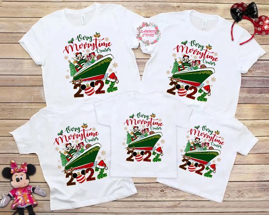 Disney Very Merrytime Cruises Family 2022 Shirt, Matching Christmas Cruise Shirts 2022