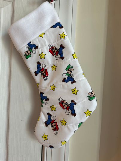 Mario Cart/Luigi Christmas Stocking Handmade Ready to Personalize