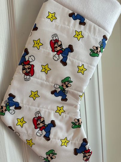 Mario Cart/Luigi Christmas Stocking Handmade Ready to Personalize