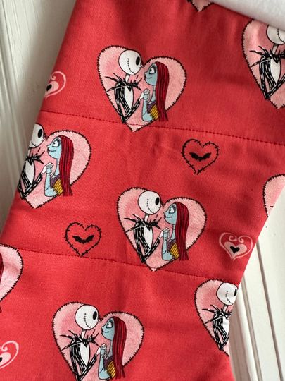 Jack and Sally Nightmare Before Christmas  Stocking Handmade Ready to Personalize