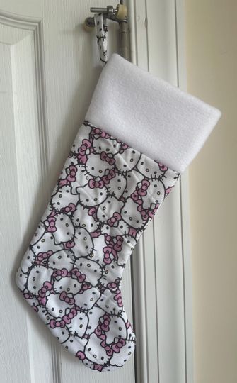 Hello Kitty Stocking Handmade Free Personalization