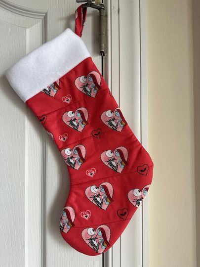 Jack and Sally Nightmare Before Christmas  Stocking Handmade Ready to Personalize