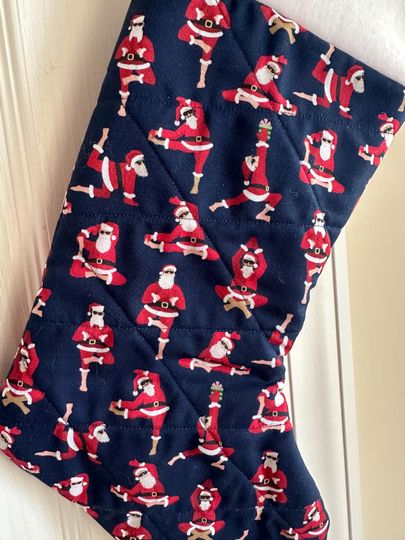 Yoga Santas Stocking Handmade Free Personalization