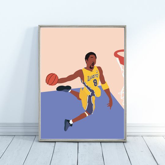 Kobe Bryant Poster, Kobe Bryant, Dunk Poster, Basketball Poster