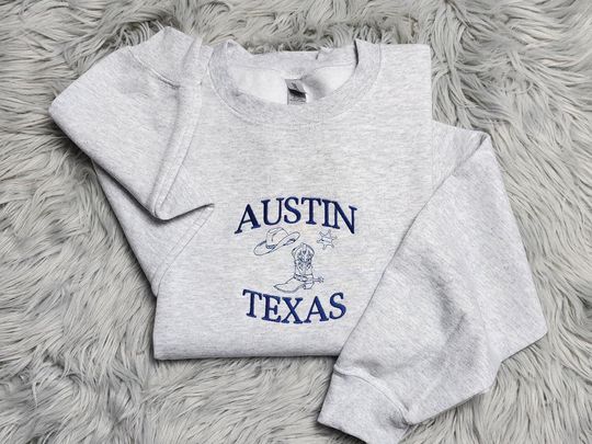 Austin Texas Embroidered Sweatshirt