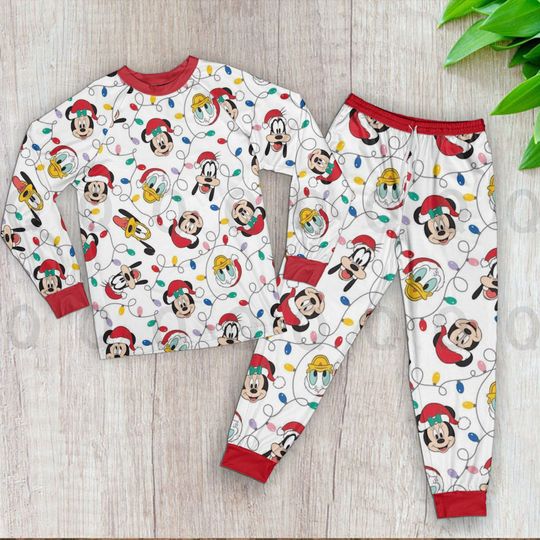 Mickey Christmas Pajamas Set, Mickey Pyjama, Disney Pajama