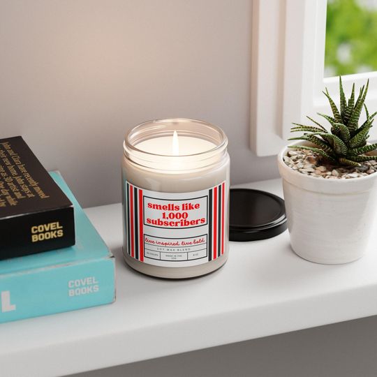 Customized Scented Candle for Content Creators, Personalized Home Decor Gift for Milestones