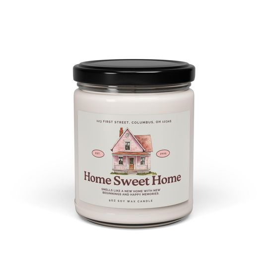 Custom Smells Like New Home Candle, Housewarming Gift, House Closing Gift, Realtor Gift